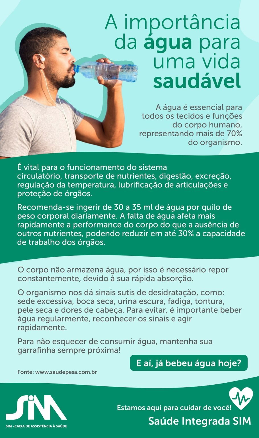 A importância da água para uma vida saudável - SIM - Caixa de ...