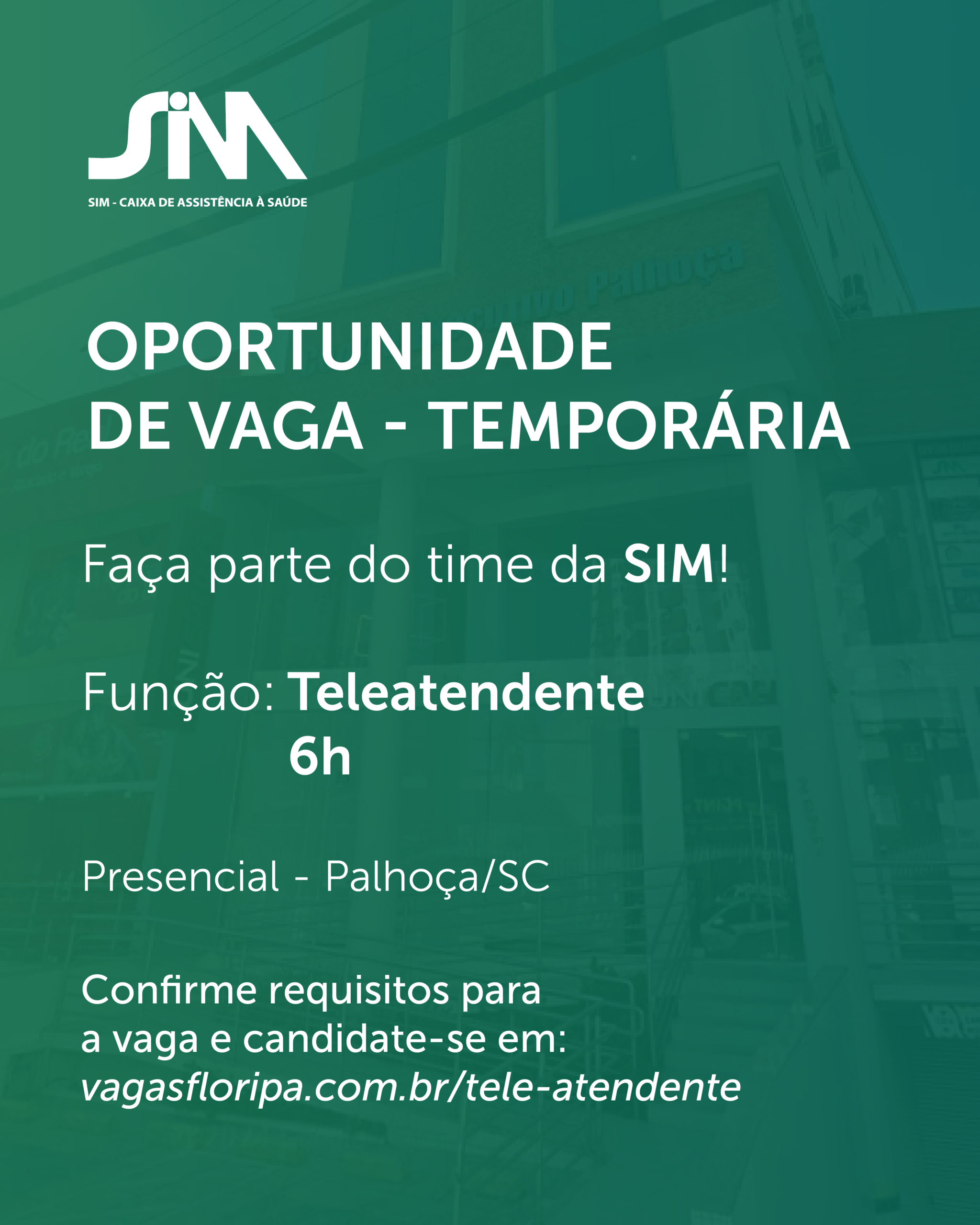 Oportunidade de vaga: Teleatendente