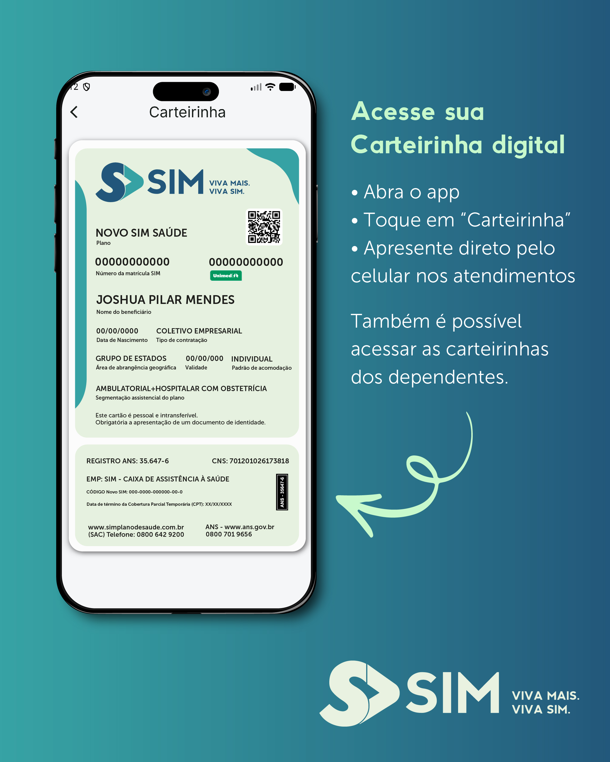 Acesse sua Carteirinha digital